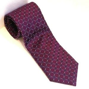 Canali Maroon Geometric Tie Italy